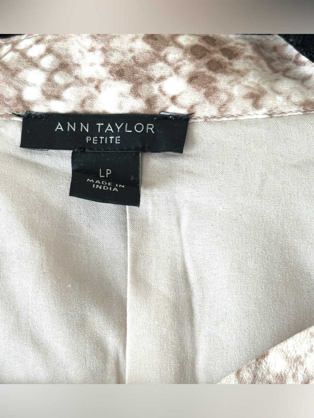 Ann Taylor Snake Print Belted Midi Dress Beige Size LP Petite - Picture 3 of 4